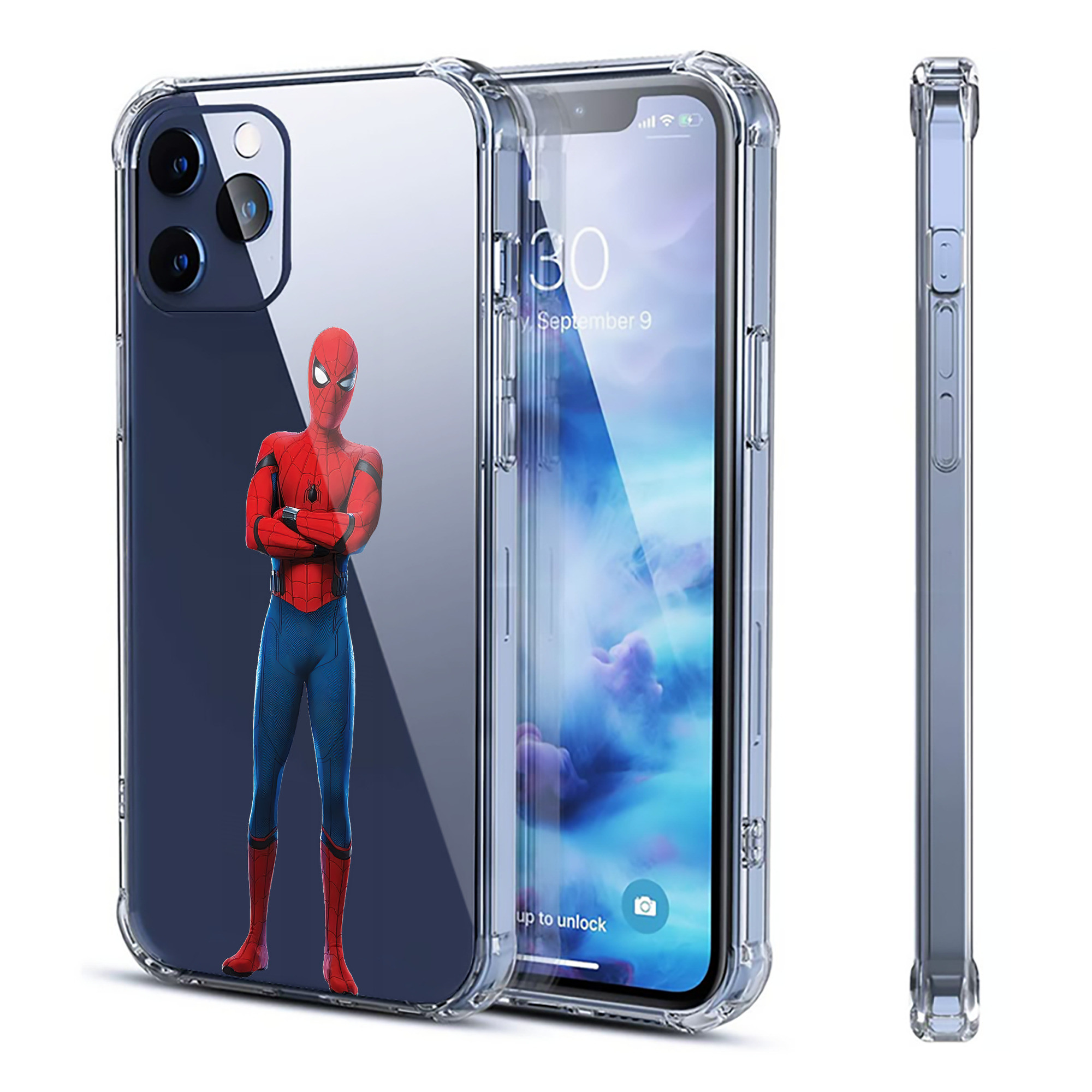 （画像用） Spider Man スパイダーマン 【iPhone 12シリーズ対応】透明スマホケース（クリアソフトケース）